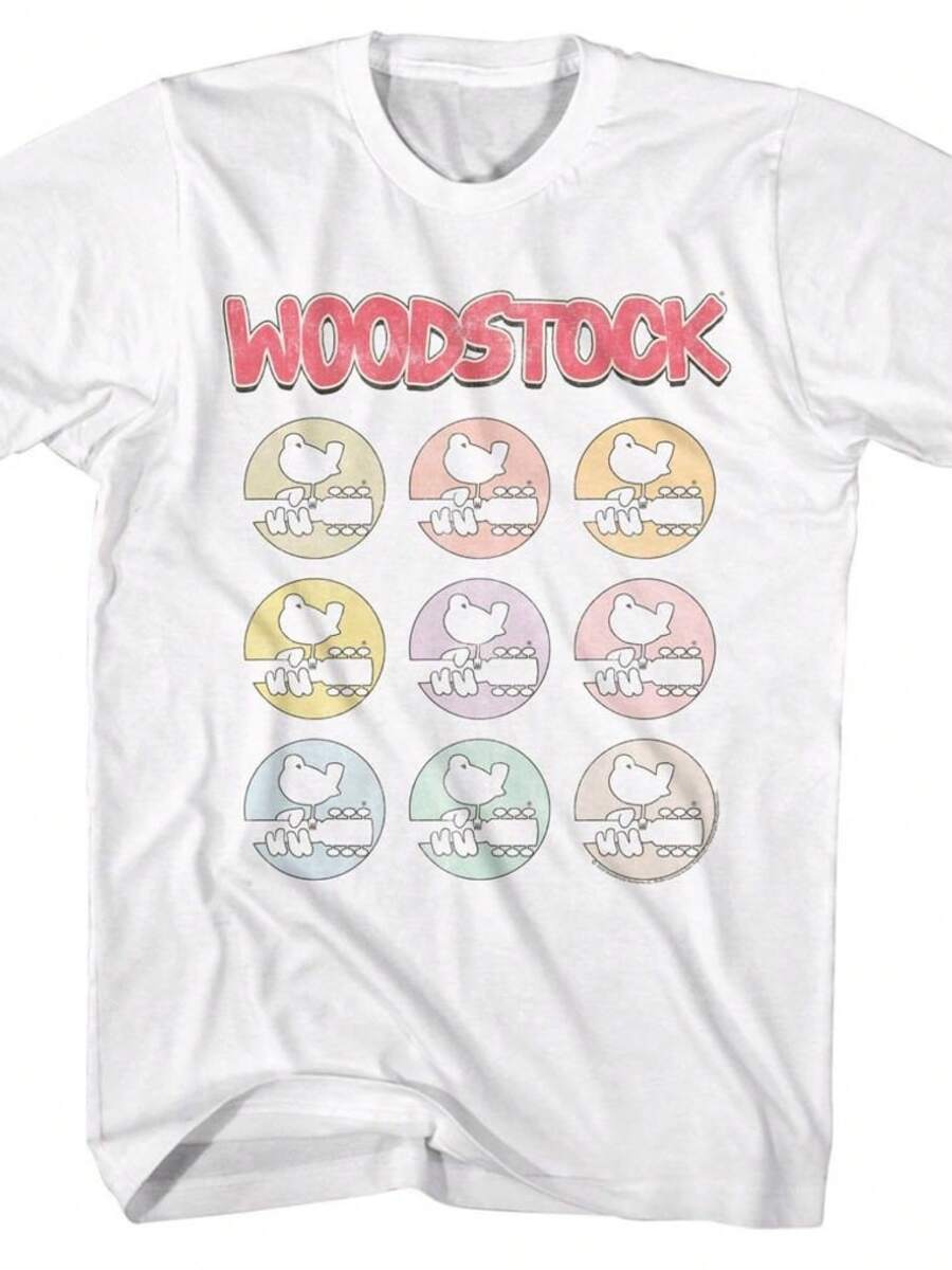 Camiseta para Adultos Multi Color Icons Blanca - Negro - Ver 1