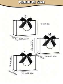 4pcs/Set Gift Bags Set, Champagne Silver Gray Gift Bag Set, Luxury Gift Bags With Handles, Bow Decor Paper Gift Bags With Tissue Paper Card And Ribbon For Wedding Birthday Valentine Bridesmaid Christmas Party Gift Packaging - Mo Xibai - View 11
