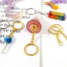 60/30Pcs 25mm Key Rings Chains Key Holders Accessories For Bags, Phones, Pets & More Gift Souvenir Car Accessories Bag Charm School Cute Goth Y2k - Gold - View 3