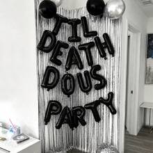 17件組哥德風婚禮派對裝飾氣球套組，含16英吋黑色「TIL DEATH Do Us Party」字母氣球，適用於訂婚婚禮派對、新娘婚前派對、準新娘派對裝飾、趣味單身女派對 - 彩色 - 查看 5