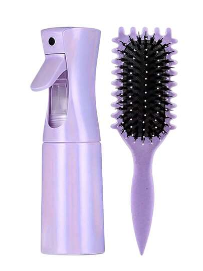 CHIGO Multifunctional Hair Comb And Spray Bottle Set, Professional Curling Styling Set (New Upgraded Curling Comb, Volumizing Comb, Rat Tail Comb, Edge Comb, Spray Bottle And Styling Comb Set) Back To School Season, Gift For Girls (1/2/5pcs Combination)