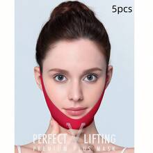 OBOVAY 5pcs V-Shape Face Bandage, Skin-Friendly Breathable Face Binding Strap, Adjustable Elastic Chin Fixing Belt, Portable Home Travel Face Care Accessory - 彩色 - 查看 11
