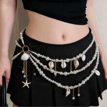 1 Piece Of Fashionable And Elegant Super Fairy Layered Wear Tassel Flowers Pearl Waist Chain For Women With Niche Design Sexy Light Luxury Versatile Waist Decoration Party Banquet Holiday Gift - Kiểu hoa - Xem 6