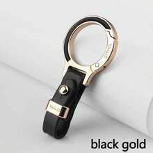 1pc Leather & Alloy Keychain, Simple Alloy Key Ring Accessory For Car & Home Use - One Size Fits All - View 7