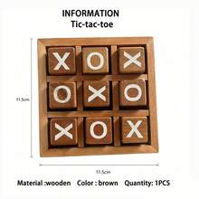 經典木製 XO 井字遊戲套組，含 9 個木製正方形棋子與托盤底座，適合家庭休閒與居家裝飾，適用各種節日聚會，可擺放在咖啡桌與客廳，聖誕節與新年的精美禮物 - 彩色 - 查看 4