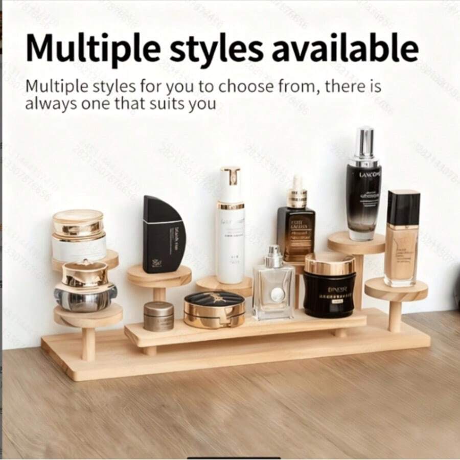 Estantería de almacenamiento de escritorio de madera minimalista de varios niveles para el hogar, soporte para decoración de figuritas y exhibición de plantas en maceta - Ver 1