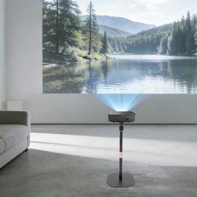 Height-Adjustable Projector Stand, 360-Degree Swivel Floor Stand, Carbon Alloy Steel 65-120cm Holder, 3kg Load Capacity, Black For Home Theater, Office, Classroom