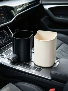 2pcs/Set Multifunctional Car Storage Bucket With Cup Holder And Hook, Suitable For Most Car Models, Can Store Water Bottles, Beverage Bags, Trash Bags And Other Car Storage Items. Also Includes Back Seat Cup Holder. - Multicolor - View 2