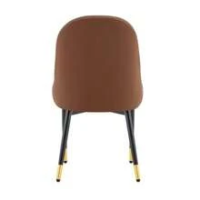 Set Of 2 Black Polyurethane Chairs With A Lightning Bolt Pattern Backrest. Water-Repellent, Durable, Easy To Clean, With Thick, Highly Elastic Padding. Ideal For Private Kitchens, Cafes, Or Commercial Use. - 黑棕色 - 查看 6