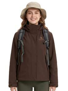 CAMEL CROWN Outdoor Hiking Jacket, Water-Resistant, Multi-Functional, Casual Work Coat, Autumn/Winter - Dark Coffee - View 3