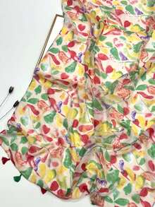 New Bohemian Printed Scarf, Lightweight Breathable Tassel Shawl, Elegant Style Women's Sun Protection Beach Travel Scarf - Multicolor - View 5