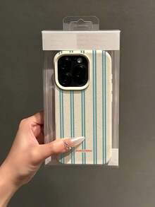 1 pieza Funda de teléfono a prueba de golpes de TPU minimalista con rayas blancas de coco, compatible con Apple 17, 16, 15, 14, 13, 12, 11 Pro Max, Air y Series - Multicolor 5 - Ver 4