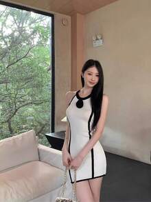 Women Midi Dresses - Black - View 5