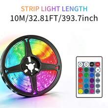 شريط إضاءة LED مع جهاز تحكم عن بعد ب- 24 مفتاح، شريط إضاءة LED متغير الألوان RGB، إضاءة خلفية للتلفزيون تعمل بالطاقة USB، إضاءة الخزانة والسطح والمكتب، إضاءة الغرفة والنوم والحفلات والإضاءة المحيطة الداخلية - متعدد الألوان - مشاهدة 10