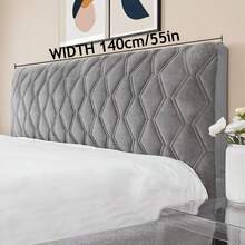 Grey Velvet Headboard Cover, Universal Size, Dust-Proof, Bed Frame Soft Pad, Modern Bedroom Decor, Easy To Clean, Home Upgrade - Dark Gray - View 6