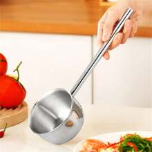 1Pc Silver Stainless Steel Oil Heating Pot With Long Steel Handle, Heat Resistant Anti-Scald Long Grip Design, Thickened Body Fast Even Heat Conduction, Rustproof Wear-Resistant Easy Clean Kitchen Cookware, Sturdy Durable Multipurpose Pot, Ideal For Hot Oil Cooking, Seasoning Blending, Small Dish Frying And Daily Household Kitchen Cooking Use - View 5
