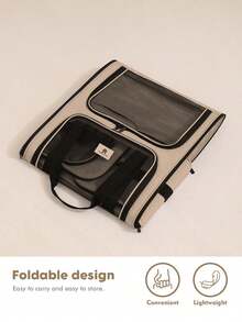 Powcan 1PC foldable pet carrier bag for portable storage, suitable for traveling with pets, suitable for dogs and cats weighing up to 20 pounds, with breathable mesh panels and zipper opening, 光 盤cars, commuting, outdoor picnics, camping, veterinary examinations, a must-have for pet lovers - 彩色 - 查看 4