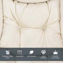 Sillón Individual Moderno de Tela de Poliéster Lifezeal con Bolsillo Lateral, Azul Marino/Beige/Gris/Marrón - Beis - Ver 7