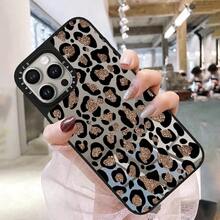 豹紋彩色銀色手機殼，適用於 Phone 16 Pro Max、Phone 15 Pro Max、Phone 14 Pro Max、Phone 13 Pro Max、Phone 12 Pro Max、Phone 11 Pro Max，防摔全包覆防震保護手機殼，豹紋背殼 - 彩色 - 查看 4