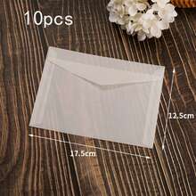 10/50pcs Blank Semi-Transparent Self-Sealing Envelopes, Suitable For Invitations, Postcards And Business Letters - Elegant European Style Gift Box Message Cards, High-Quality Paper, Multipurpose For Weddings, Office And Personal Use - Self-sealed Envelope - View 16