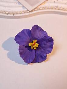 1 Stück lila Hibiskus Haarspange, 3D tropischer hawaiianischer Stil große Sommer Strand Blume Haaraccessoire, geeignet für Frauen und Mädchen, Haarspangen - Violett - Übersicht 5