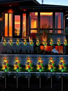 2/1pc Đèn vườn năng lượng mặt trời hình cây bách giả, đèn cọc cây xanh LED lãng mạn, đèn cảnh quan năng lượng mặt trời chống nước cho sân vườn ngoài trời, hiên, lối đi và trang trí vườn - Đèn trang trí cây thông và cây bách chạy bằng năng lượng mặt trời - Xem 3