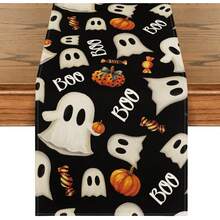 1 pièce Nappe d'Halloween, décoration de table de cuisine et de salle à manger pour la saison d'automne pour la fête à la maison - Multicolore - Voir 9