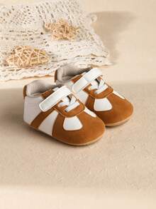 1 Pair Infant Boy Colorblock Flat Casual Versatile Anti-Kick Sports Shoes Suitable For Spring And Autumn - Brown - View 3
