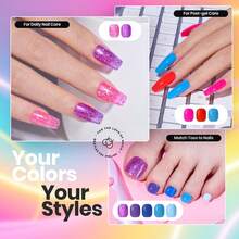 Beetles 12 Colors Quick Dry Neon Glitter Nail Polish Set, Rainbow Regular Air Dry Fingernail Polish, DIY Nail Art Salon Home Women Gift - 12 Colors Tropical Twist - 查看 4