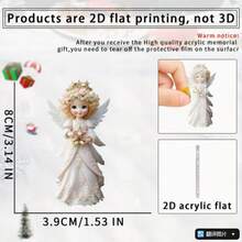 Charming Angel Acrylic Pendant, 2D Flat - Versatile Decoration Suitable For Christmas Tree, Car Mirror, Backpack And Gift Box - Perfect Couple Gift - Multicolor - View 5