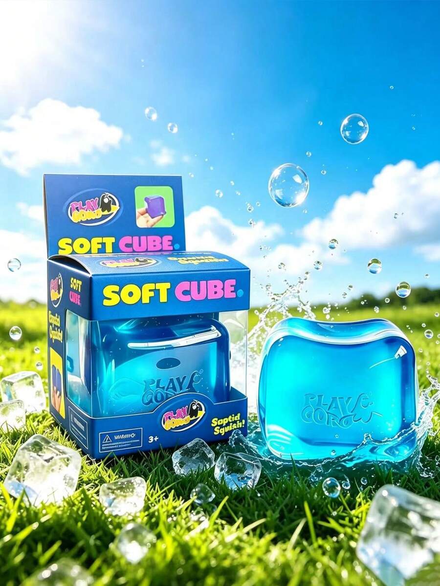 Large Ice Cube Squeeze Toy, Fun Handheld Novelty Toy, Suitable For Anxiety Relief, Party Favors, Gift Bag Fillers, Suitable For Teens And Office Workers, Birthday/Holiday Gifts - Multicolor - View 1