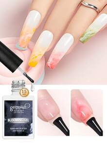 Verniz de Gel Blooming 15 ml, Gel Blooming Transparente UV LED para Efeito Difuso, Estampa Floral Aguarela de Pedra Natural Marmoreada, Gel Soak Off, Design de Arte de Unhas DIY, Presente de Unhas para Mulher - Claro - Ver 3
