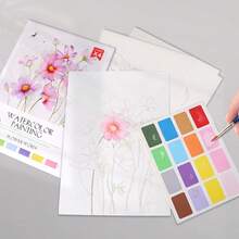1 pieza Álbum de acuarela, Libro para colorear, Cuaderno de bocetos para pintar, Bloc de notas de acuarela - colores mezclados - Ver 9