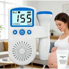 Baby Heartbeat Monitor Pregnancy, Fetal Doppler With Gel, High Sensitivity, Large Screen Display, Home Use Fetal Monitor, Gift For New Moms - màu xanh lá - Xem 5
