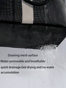 Portable Mesh Bathroom Storage Basket Foldable Storage Basket Mesh Drain Basket Simple And Practical Handle Design Large Capacity Breathable And Quick-Drying Suitable For Dorms Home Bathrooms Travel Camping Swimming Back To School Travel Accessories - Multicolor - View 6