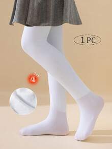 3/2/1件女孩幼童緊身褲，白色、黑色、灰色，純色，腳蹬式緊身褲，腳蹬式底層緊身褲，保暖內裡長褲，適合日常穿著，簡約百搭腳蹬褲，薄抓毛舞蹈褲，表面光滑，柔軟親膚，學院公主風，可愛風，底層緊身褲，適合秋冬/春秋 - 彩色 - 查看 30