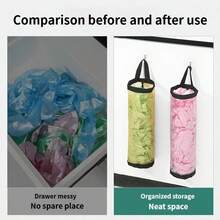3 piezas/Set - Estante de almacenamiento de bolsas de plástico de malla colgante, bolsa de almacenamiento de bolsas de basura de cocina, solución de almacenamiento que ahorra espacio, adecuado para cocina, sala de estar, baño, dormitorio, para organización del hogar, organiza eficientemente tu cocina - Multicolor - Ver 7