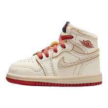 Nike Kids Jordan 1 Retro High OG Sneakers - Sail/Cinnabar/Light Bone - View 3