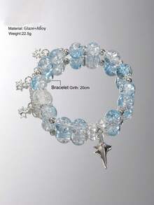 1pc Fashion Star Tassel Gradient Bead Bracelet For Girls Daily Wear - Multicolor - View 5