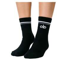 Alo Supreme X Hanes 4-Pair Pack Crew Socks - 100% Cotton Towel Cushioned Athletic Casual Mid-Calf Socks For Men Women - màu đen - Xem 2