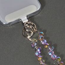 Cordón de lujo con cristales morados brillantes en forma de lágrima, correa cruzada desmontable para mujer, correa de teléfono duradera y de moda, elegante cadena para bolso de hombro - Cadena cruzada color púrpura fantasma - Ver 6
