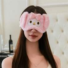 SANRIO 三丽鸥 1 件装 库洛米和凯蒂猫肉桂卷毛绒睡眠眼罩 - 可爱卡通设计，柔软遮光罩，遮光睡眠眼罩，适合所有浅棕色眼睛，兼具美观与实用性，蓬松舒适，生日礼物，情人节，婚礼，酒店，节日派对，旅行配件，失眠患者的完美选择 - 彩色 - 查看 15