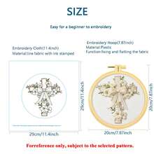 Cross Embroidery Kit With Healing Floral Pattern, DIY Religious Home Decor Hanging Art, Gift With Embroidery Frame - Multicolor - View 3
