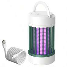 1件 360°電動蚊子殺手燈，附黑光，USB供電/USB+電池雙用，室內/室外蚊子驅趕燈，便攜式光觸媒蚊子殺手燈，UV LED昆蟲捕捉燈，無化學成分，靜音運行 - 彩色 - 查看 13