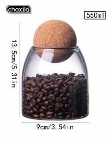 choxila 1pc Glass Coffee Storage Jar, Tea Leaf Storage Jar With Airtight Cork Lid, Glass Jar For Coffee Beans, Dried Fruits - View 14