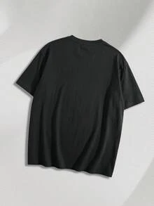 Men's 180g Cotton T-Shirt, "Music Heals" Face Equation Graphic Tee, Minimalist Music Lover Streetwear Top, S-3XL, Gift For Music Fans & Mood Boost Enthusiasts, Men Clothes, Mens Clothing, Men Summer Outfit, Graphic T Shirt - Black - View 3