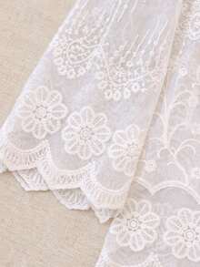 Cubierta de Playa Estilo Bohemio de Verano con Encaje - Cuello en V Manga 3/4 Ropa de Vacaciones & Resort - Blanco - Ver 8
