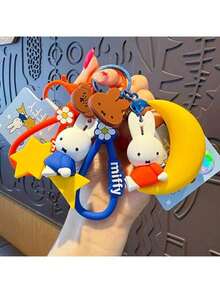 MIFFY 月光派對鑰匙圈－官方授權珠寶飾品，夢幻星空設計，精緻夜間美學，適合掛在包包或鑰匙上，適合作為禮物、節日與派對配件 - 藍色 - 查看 8