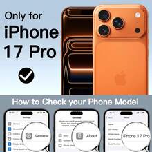 JETech Funda para 17 Pro 6.9 Pulgadas con Protector Pantalla Mica Cristal Vidrio Templado Incorporada y Botón Control Cámara, Compatible con, Carcasa 360 Grados (Naranja) GJRE - Naranja - Ver 2