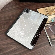 1入 圓點蕾絲印花平板保護殼，相容於 iPad 第10代 10.9吋 2022 智慧保護殼/ Air 13(M3 2025)/ Air 11(M3 2025)/ Air 11(M3 2025)/ 11(A16 2025)，自動休眠/喚醒功能/時尚平板配件，相容於 Xiaomi5/5PR/6/6PRO/7/7PRO/Galaxy Tab S10+/S9/A9，相容於 Pad 5/6/7，相容於 Matepad - 彩色 - 查看 5